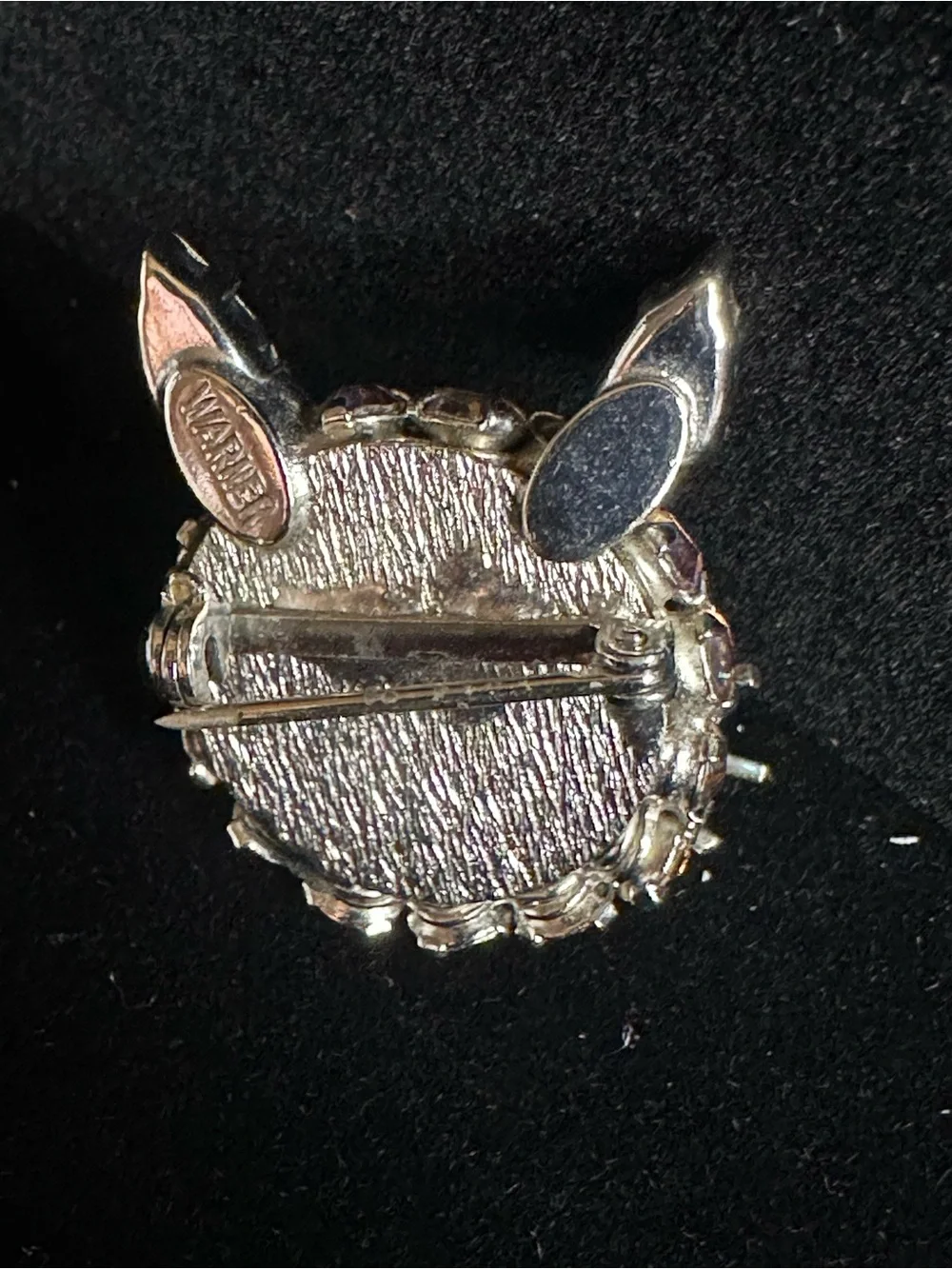 Pristine Vintage Warner Aurora Borealis Rhinestone Cat Brooch Pin 1950s-1971